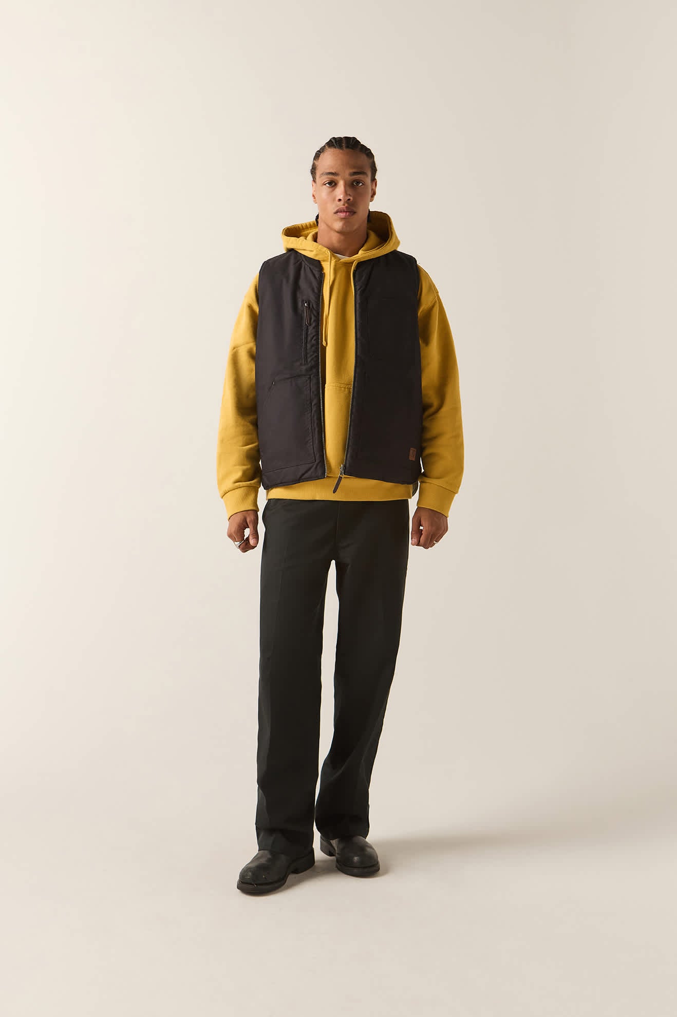 Men's Builders Abraham Reversible Vest in the color Black/Olive Surplus - Additional Fit image
