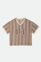 Women's Football Oversized Mesh Jersey in the color Multi Color Zigzag - Front Product View