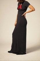 Women's Carefree Organic Garment Dyed Slim Dress in the color Black - Women's Side View