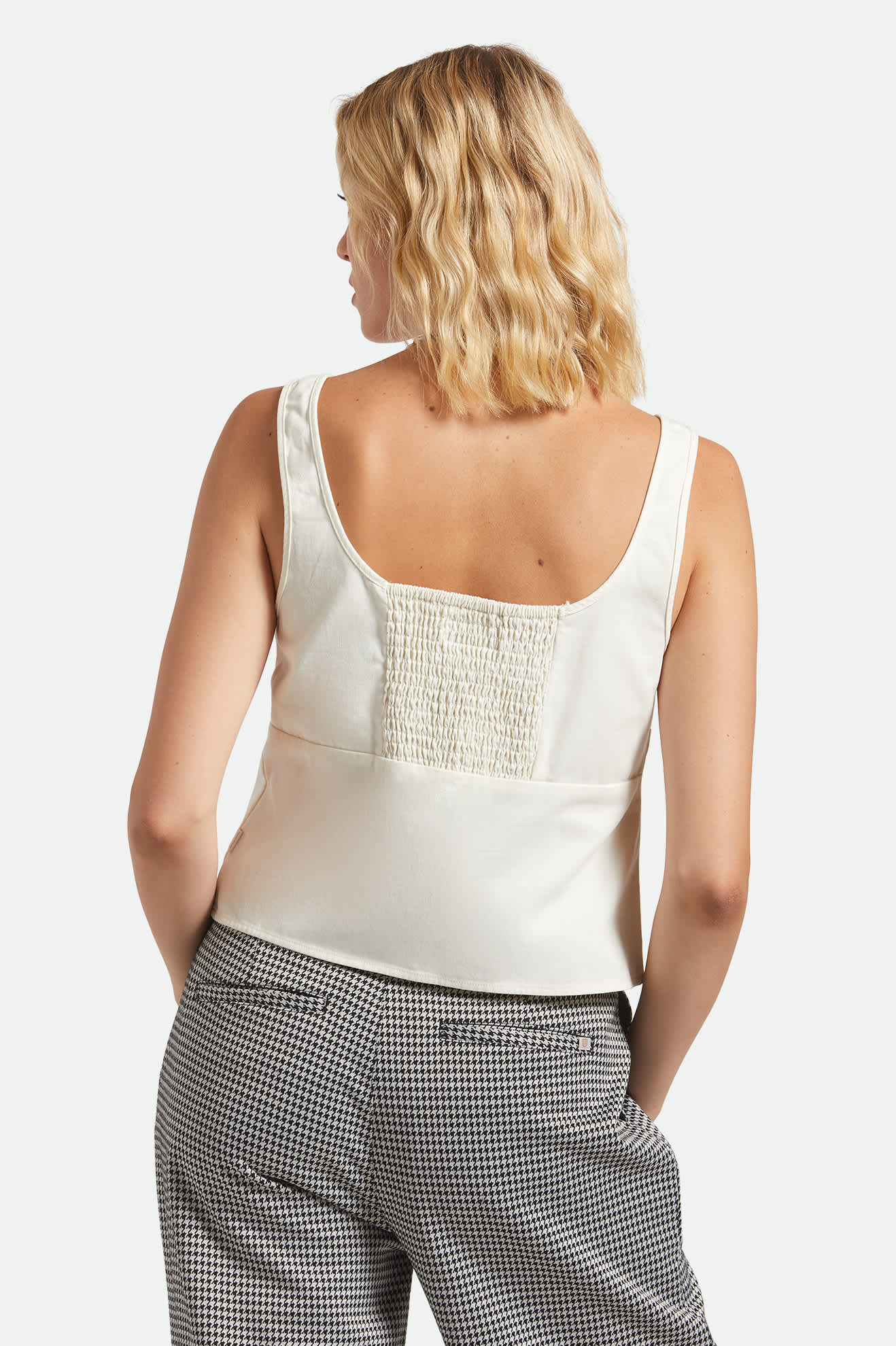 Women's Magnolia Tie Top in the color Off White - Women's Back View