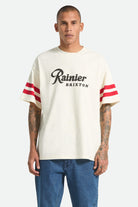 Men's Rainier 1878 Short Sleeve Oversized T-Shirt in the color Natural - Men's Front View