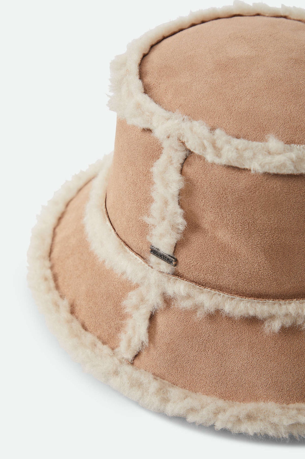 Women's Ellee Cozy Bucket Hat in the color Natural Sherpa/Faux Suede - Additional Laydown image