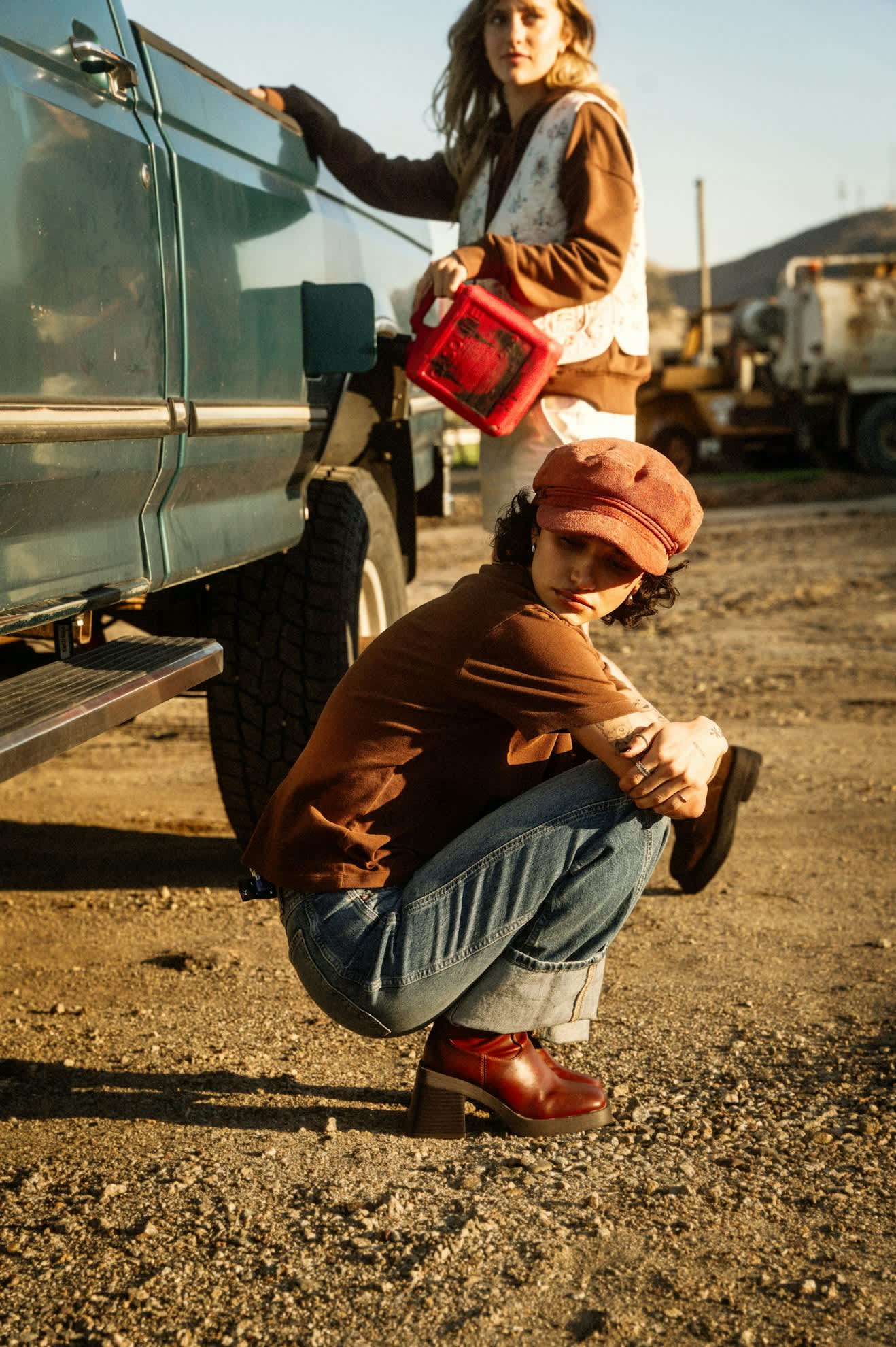 Women's Carefree Organic Garment Dye Perfect T-Shirt in the color Pinecone Brown - Additional Fit image