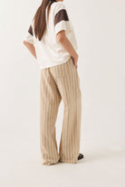 Women's Lounge Pant in the color Sand Stripe - Women's Back View