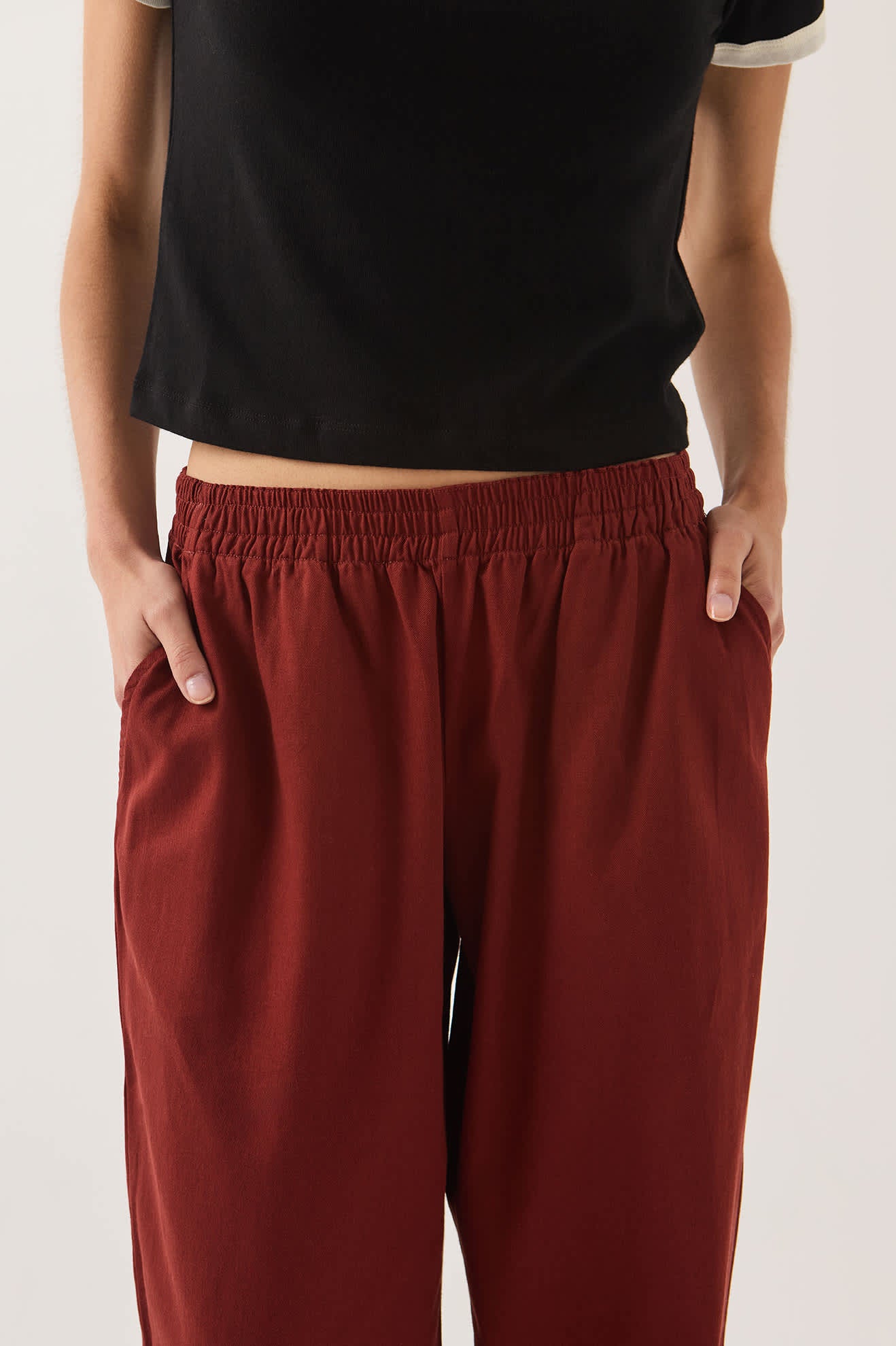 Women's Lounge Pant in the color Dark Brick - Additional Fit image