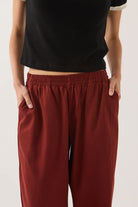 Women's Lounge Pant in the color Dark Brick - Additional Fit image