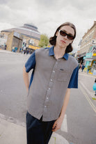Men's Cru Shirt in the color Classic Navy Color Blocked - Men's Lifestyle image