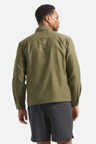 Men's Journey Lightweight Long Sleeve Shirt in the color Dark Olive - Men's Back View