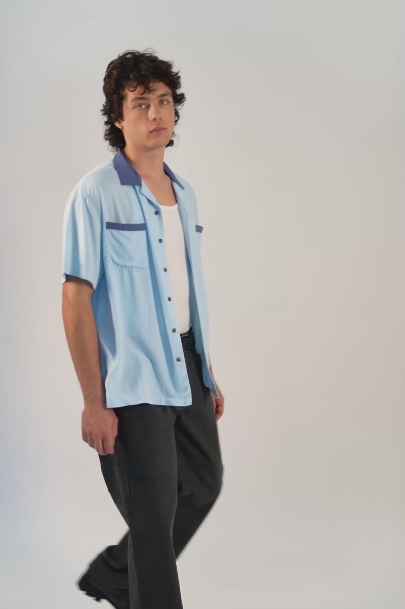 Men's Lafayette Short Sleeve Shirt in Blue Aura – Brixton Canada