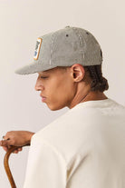 Unisex 76 Finish Line Snapback in the color Navy/Off White Hickory Stripe - Men's Side View