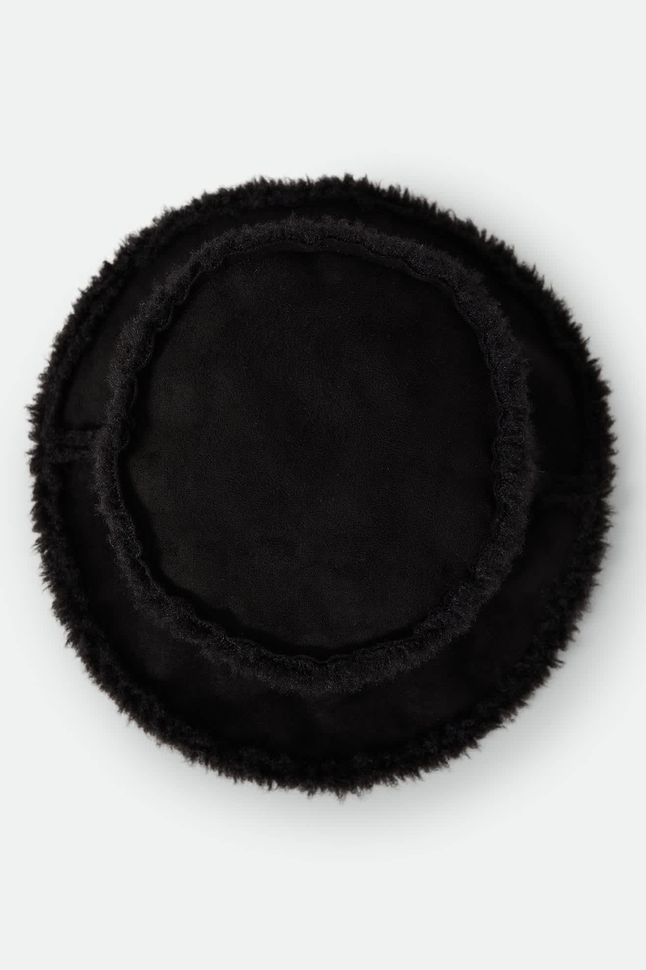 Women's Ellee Cozy Bucket Hat in the color Black Sherpa/Faux Suede - Additional Laydown image