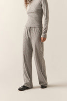 Women's Off Duty Pointelle Lounge Pant in the color Heather Grey Ditsy Floral - Women's Side View