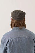 Unisex Brood Baggy Flannel Snap Cap in the color Brown Faux Leather - Men's Back View