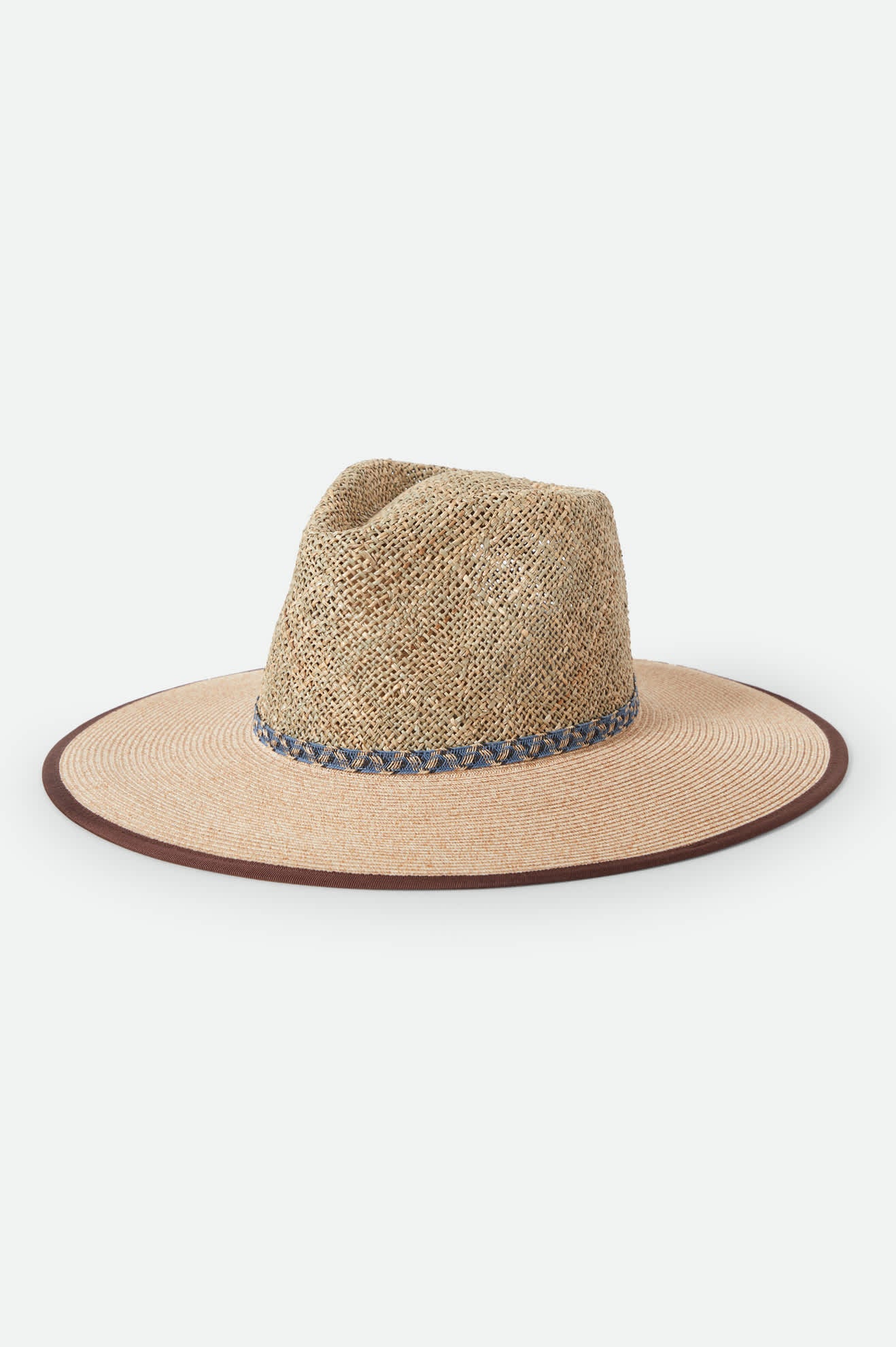Women's Nova Seagrass Straw Hat in the color Natural/Black - Front Product View