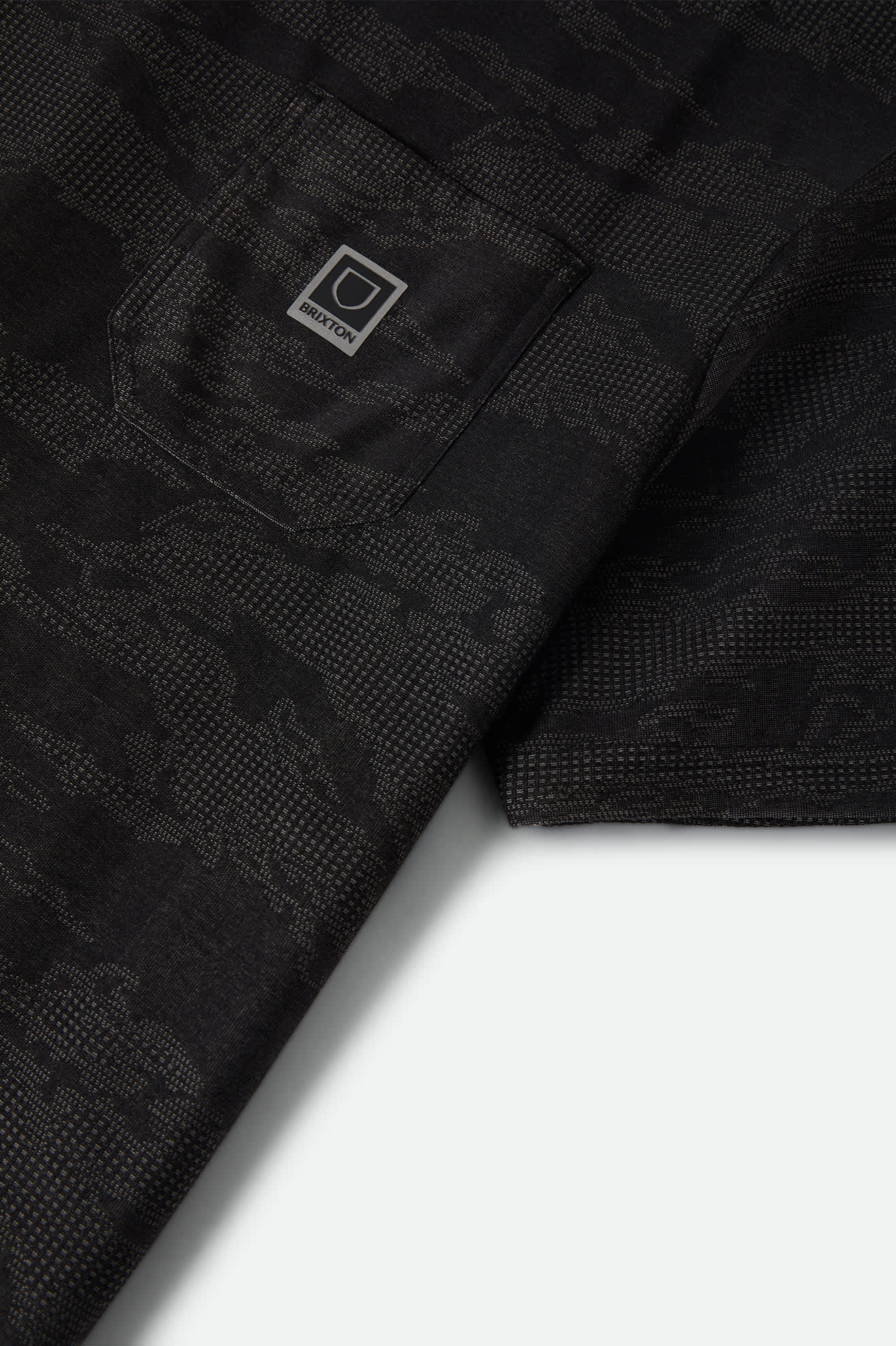 Men's Journey Short Sleeve Pocket T-Shirt in the color Black Tiger Camo - Additional Laydown image