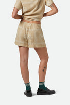 Women's Wandering Short in the color Pale Khaki Bandana - Women's Back View
