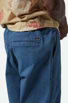 Men's Broadway E-waist Relaxed Pant in the color Washed Denim Blue - Additional Fit View