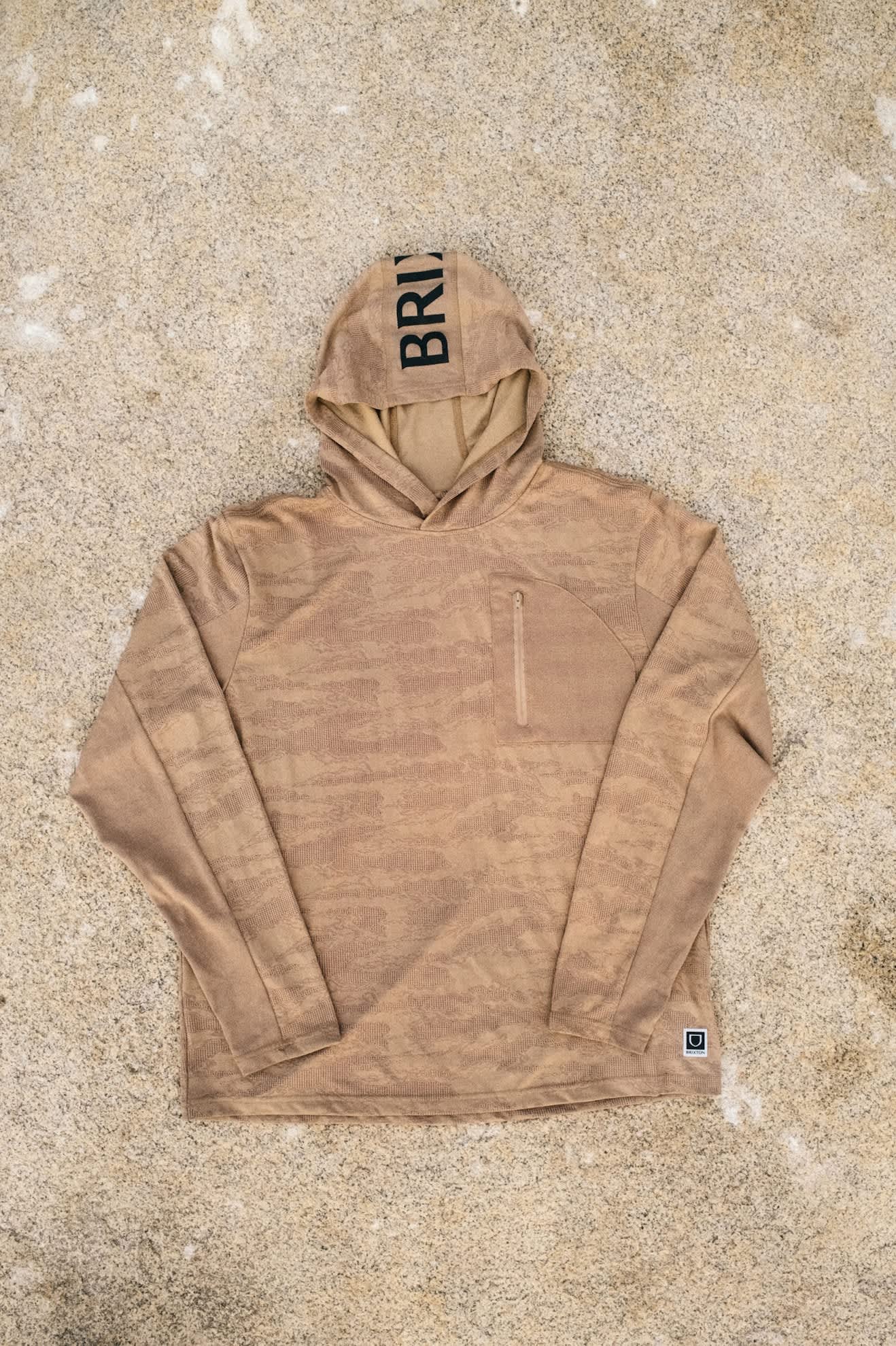 Men's Journey Long Sleeve Sun Hoodie in the color Desert Tiger Camo - Additional Laydown image