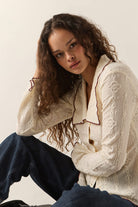 Women's Grace Button Down Shirt in the color Off White/Wild Ginger - Additional Fit image