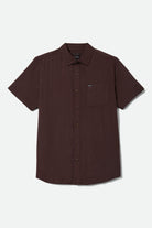 Men's Charter Slub Short Sleeve Shirt in the color Chocolate - Front Product View