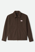 Men's Trademark Zip Flannel Jacket in the color Heathered Brown - Front Product View