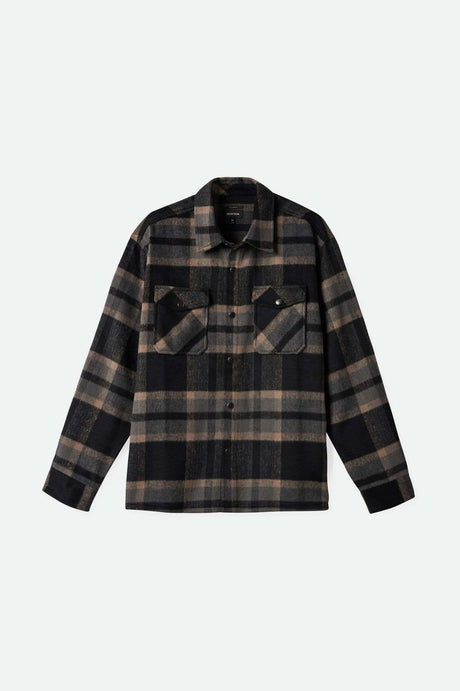 Brixton Men's Selden Soft Brushed L/S Flannel Overshirt - Black/Charcoal | Main