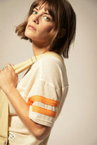 Women's Varsity Football Mesh T-Shirt in the color Whitecap - Additional Fit image