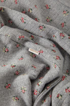 Women's Off Duty Pointelle Knit Top in the color Heather Grey Ditsy Floral - Additional Laydown image
