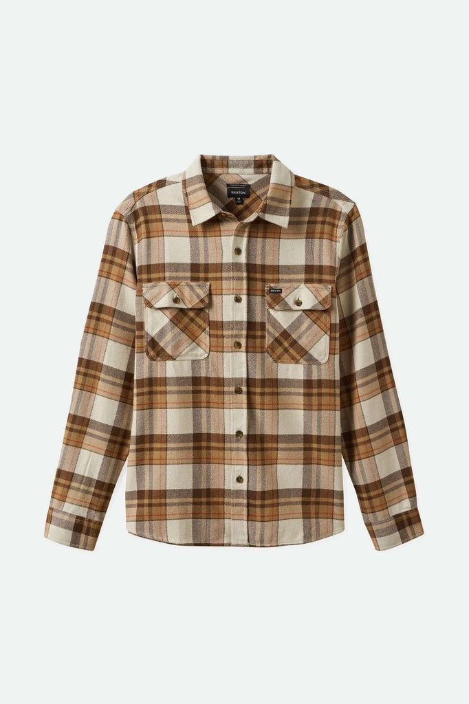 Brixton Men's Bowery L/S Flannel - Whitecap/Pinecone Brown/Burro Brown | Main