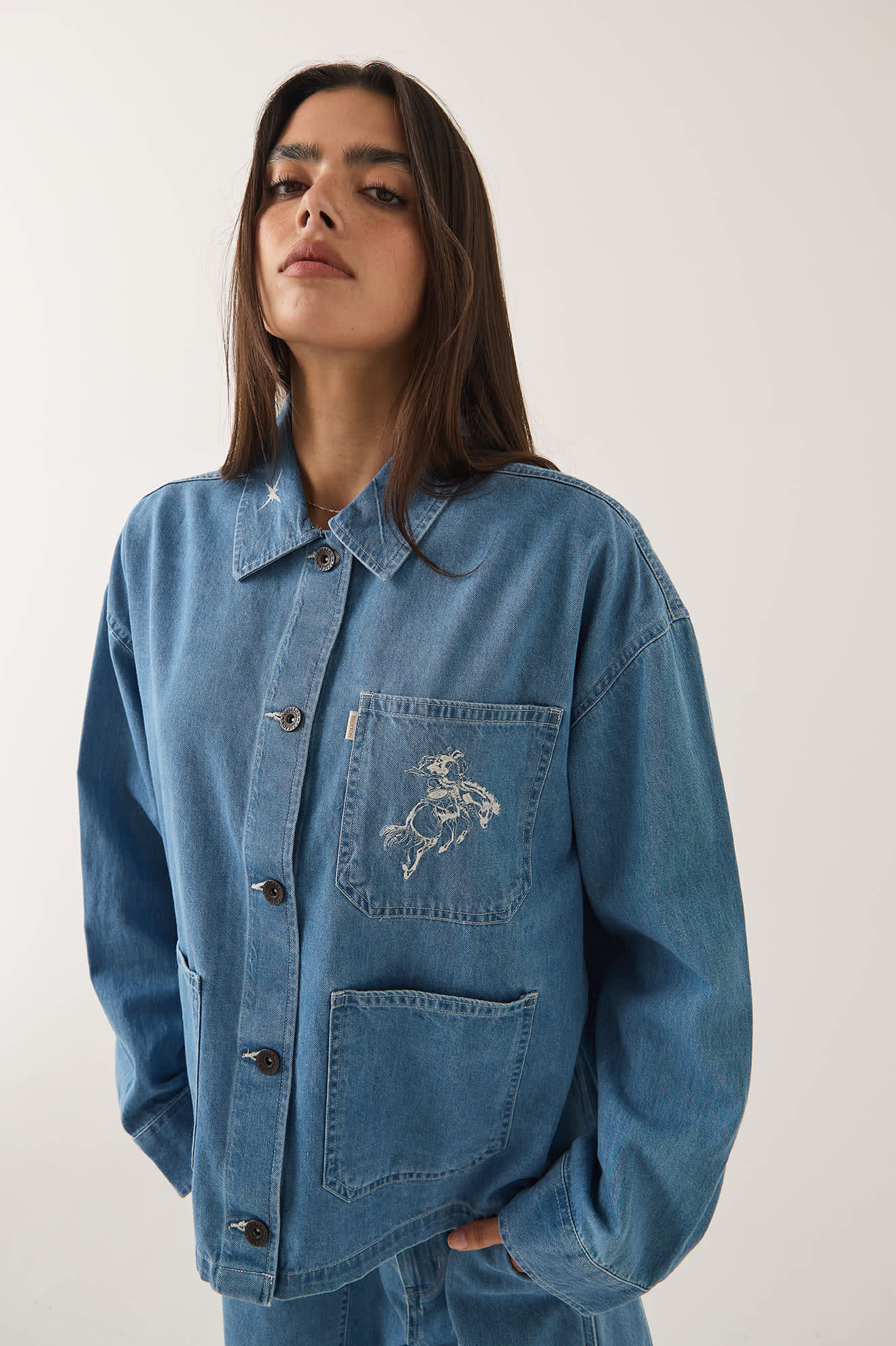 Women's Barn Jacket in the color Light Stone Wash - Additional Fit image