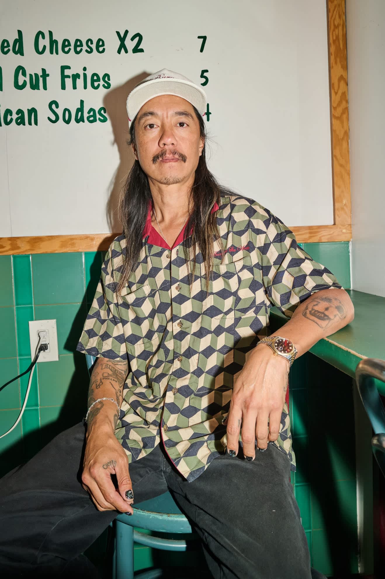 Men's Burger She Wrote Shirt in the color Black/Green Tile - Men's Lifestyle image