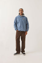 Men's Hooded Claxton Lightweight Jacket in the color Slate Blue - Men's Front View
