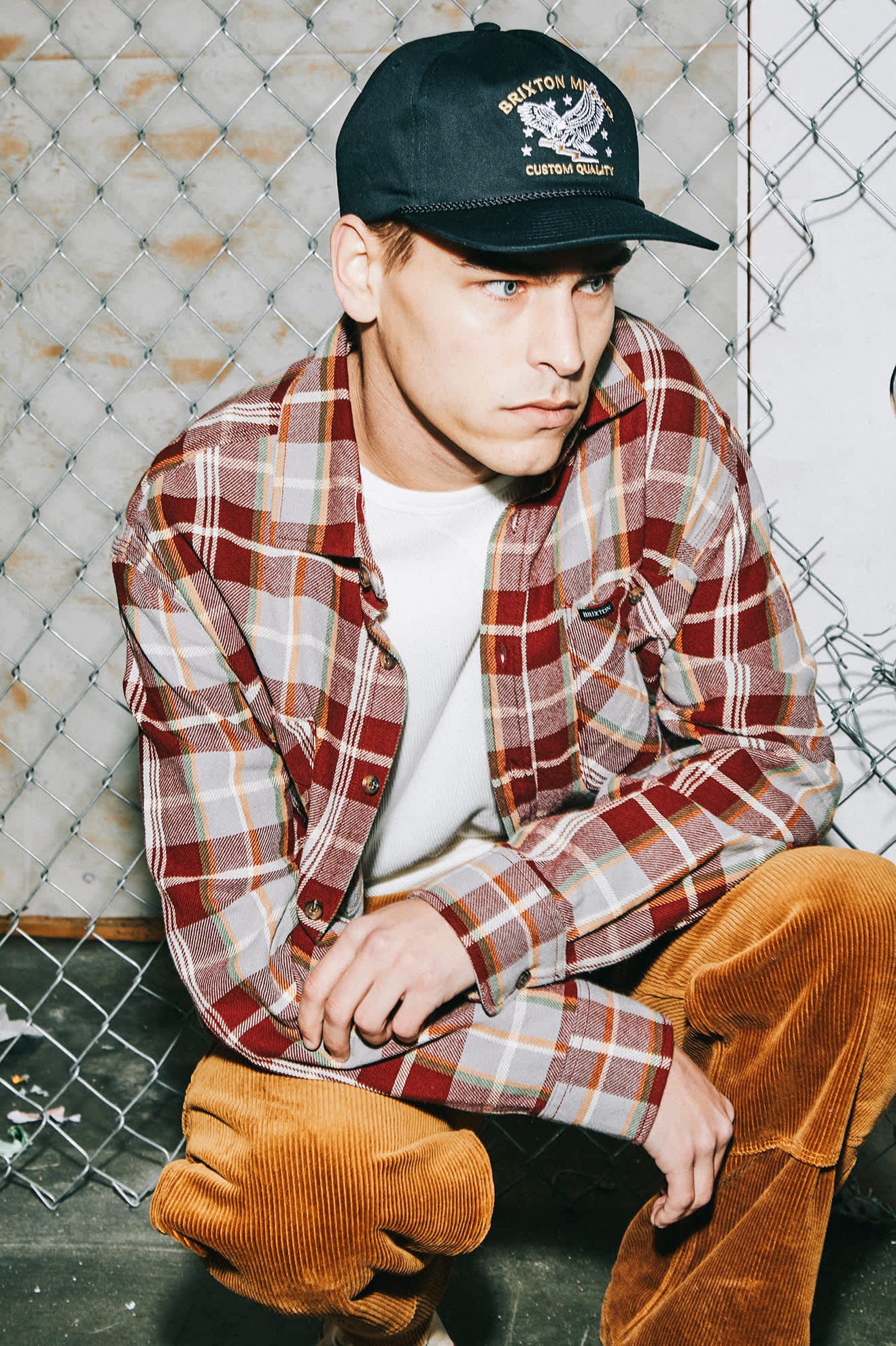 Men's Vintage Wash Flannel in the color Maroon Red/Beige/Green - Men's Lifestyle image