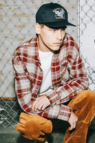 Men's Vintage Wash Flannel in the color Maroon Red/Beige/Green - Men's Lifestyle image