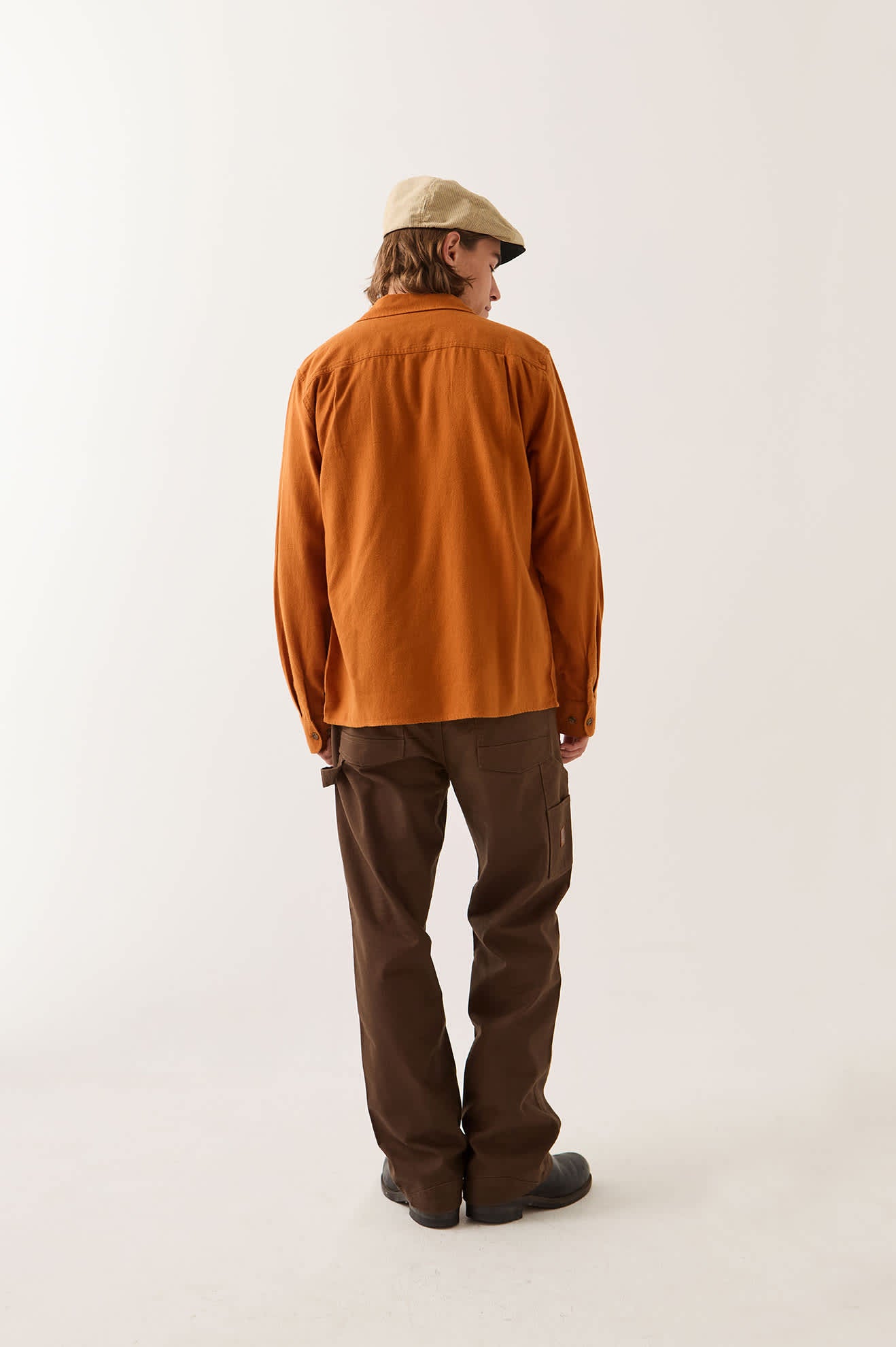 Men's Hasting Lightweight Flannel in the color Caramel - Men's Back View