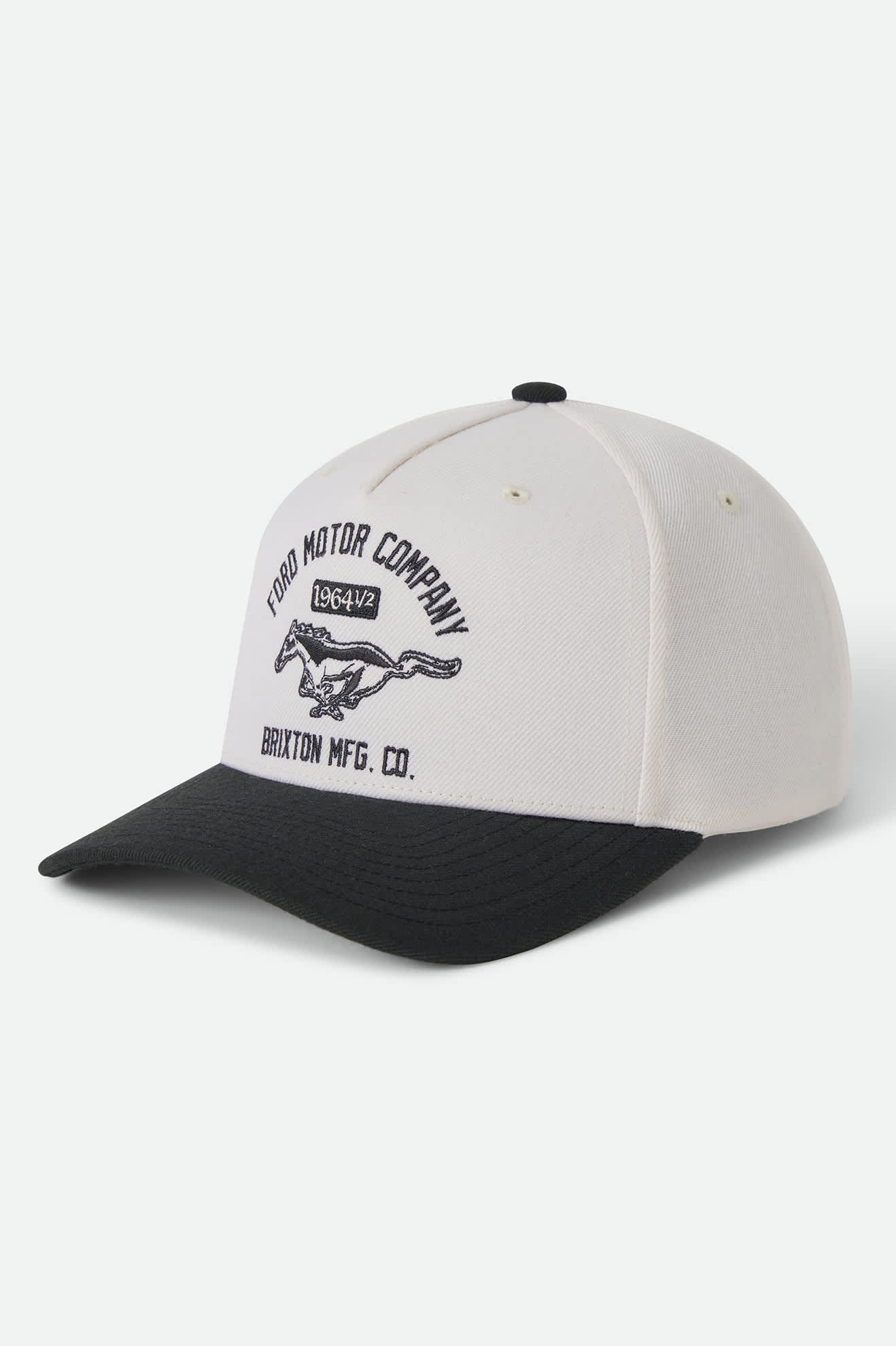Unisex Ford Mustang Snapback in the color Wimbledone White/Burnt Rubber - Front Product View