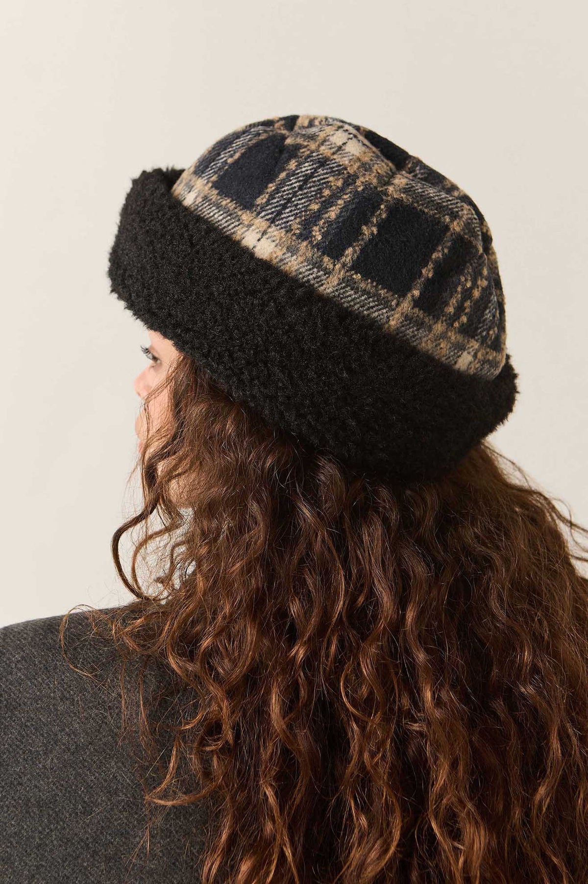 Unisex Ginsburg Hat in the color Navy/Sand/Cream - Women's Back View