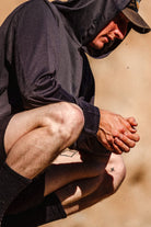 Men's Journey Long Sleeve Sun Hoodie in the color Black - Men's Lifestyle image