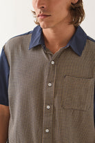 Men's Cru Shirt in the color Classic Navy Color Blocked - Additional Fit image