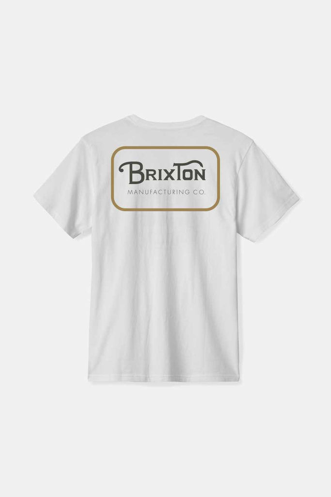 Brixton Grade S/S Standard T-Shirt - White/Washed Black/Medal Bronze