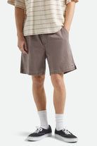 Men's Everyday Vintage Wash Short in the color Chocolate - Men's Front View