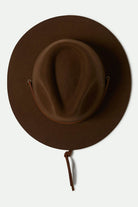 Unisex Wesley WTHR GUARD™ Packable Fedora in the color Coffee - Additional Laydown image