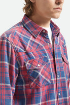 Men's Waylon Lightweight Overshirt in the color Denim Plaid - Additional Fit image