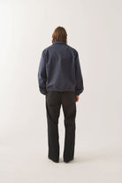 Men's Trademark Lightweight Garage Zip Jacket in the color Washed Navy - Men's Back View