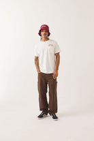 Men's Burger She Wrote Pocket T-Shirt in the color White - Men's Front View