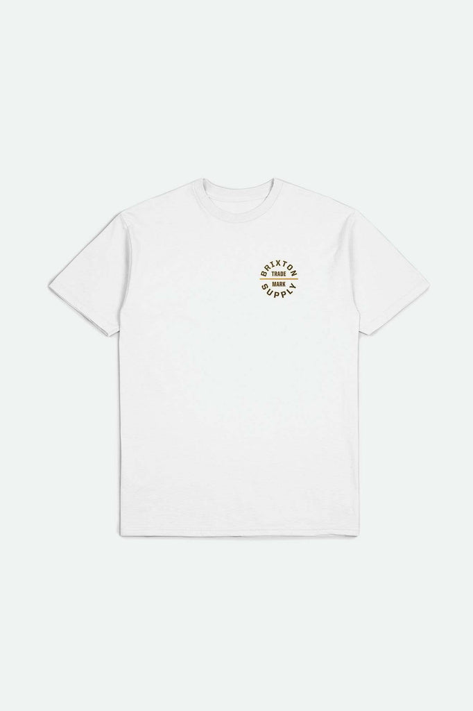 Brixton Men's Oath V S/S Standard T-Shirt - White/Washed Black/Gold | Main