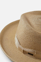 Unisex Swindle Straw Fedora in the color Natural/Natural - Additional Laydown image