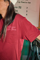Men's Burger She Wrote Pocket T-Shirt in the color Burgundy - Men's Lifestyle image