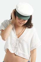 Women's Fiddler Fisherman Cap in the color Primal Green/Whitecap - Women's Front View