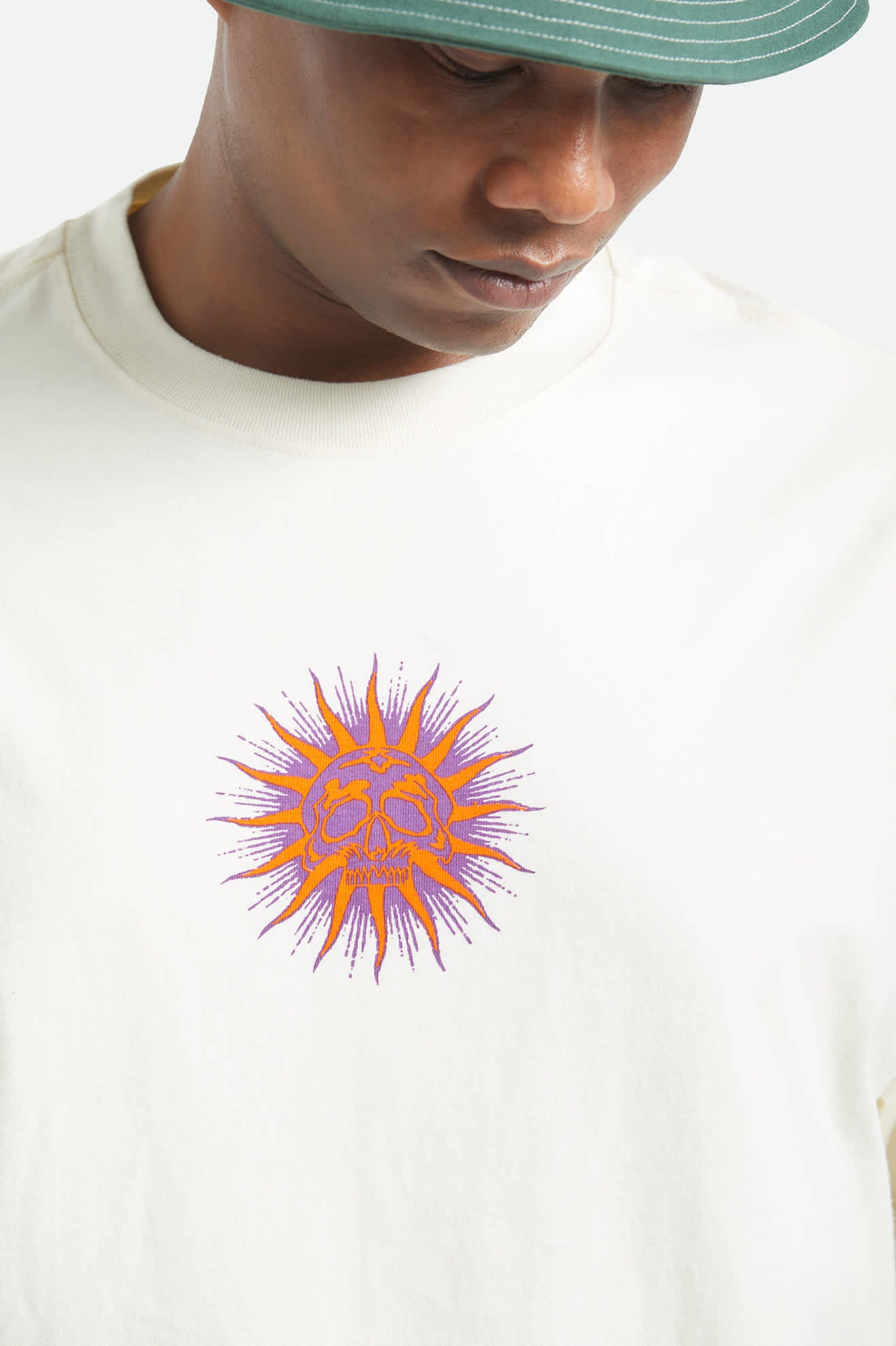 Men's Zephyr Short Sleeve Oversized Shirt in the color Cream - Additional Fit image